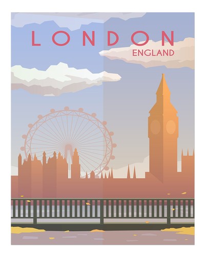 Londoner skyline wandkunst - londoner,