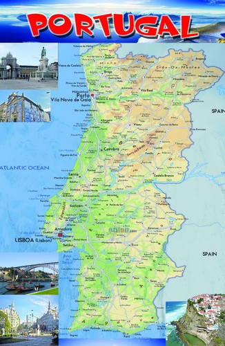 Portugal karte poster - portugal,