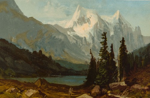 Alpine landschaft mit see um - landschaft,