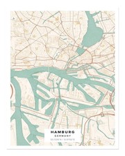 Hamburg Stadtplan Poster