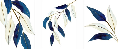 Posterset mit blauen und