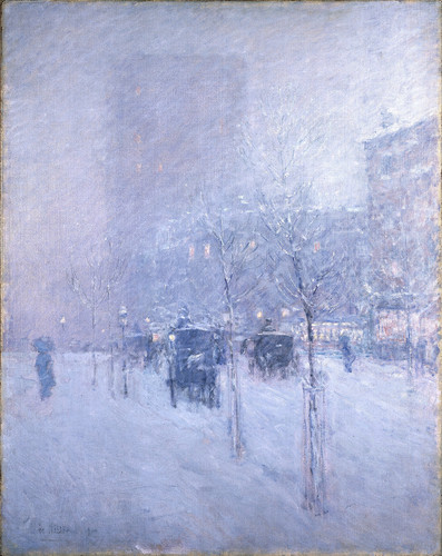 Snowy city street - snowy,