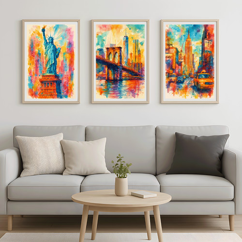 Lebendige nyc aquarell poster - nyc,