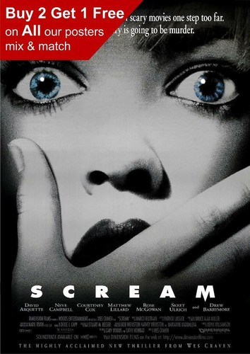 Scream 1996 filmposter a4 - 1996, a5