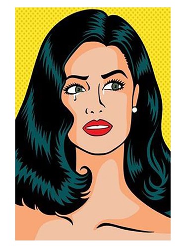 Weinende frau pop - art, poster