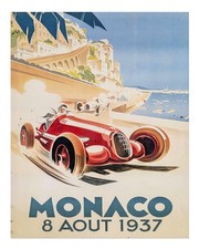 Vintage Monaco 1937 Rennplakat