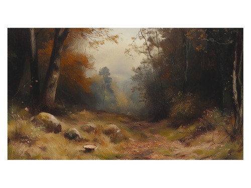 Waldweg impressionist poster - impressionist, |