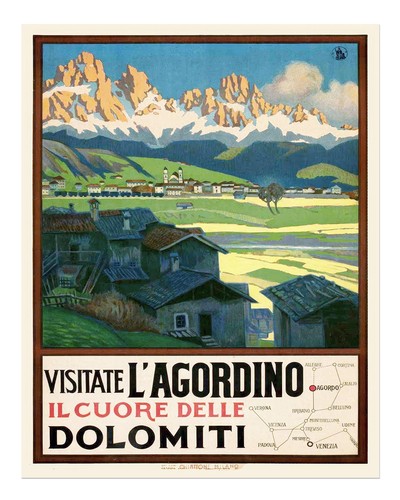 Dolomiten vintage reiseplakat - vintage,