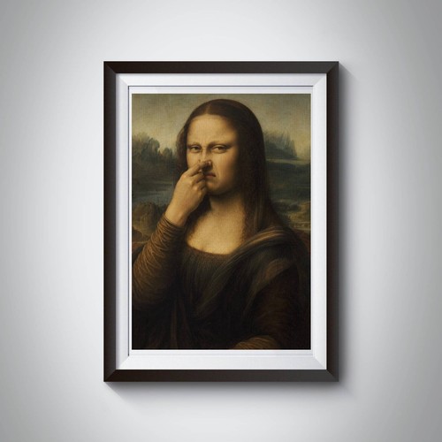 Lustiger wandbilddruck mona - lustiger,