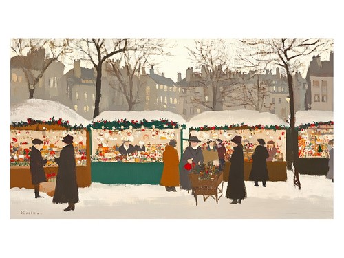 Wintermarkt impressionist - wintermarkt,
