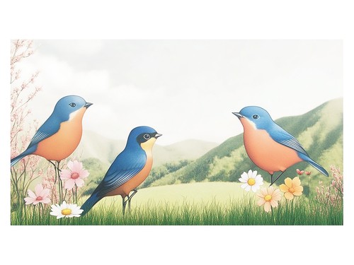 Blaumeise pastoral kunstposter - blaumeise,