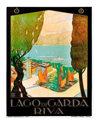Vintage lago garda riva - di,