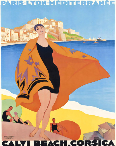 Retro küstenposter calvi - retro,