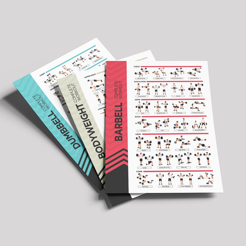 Gym workout poster 8er pack - gym,