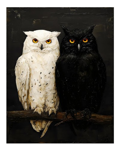 Elegantes eulen duo - eulen-duo, wandkunst
