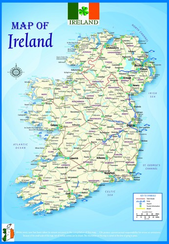 Irland karte geographisch - irland, a3