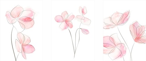 Posterset rosa blumen pln019 - -,