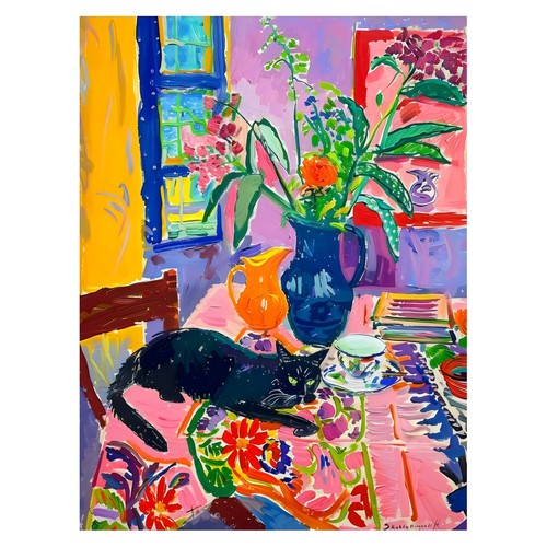 Buntes katzen expressionismus - buntes, katzen-expressionismus
